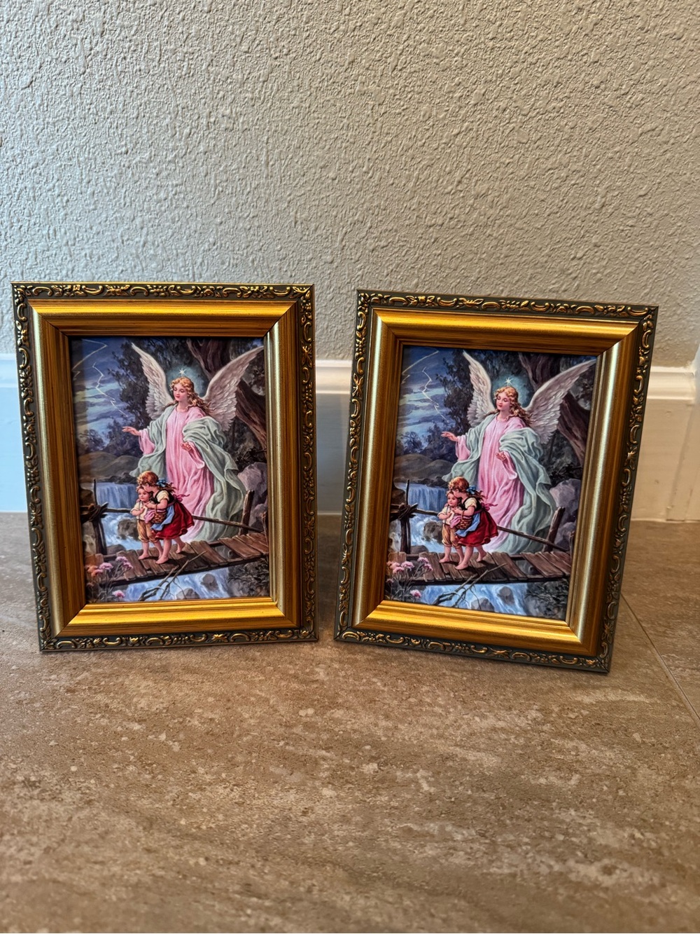 2 Gold Frame Guardian Angel pictures